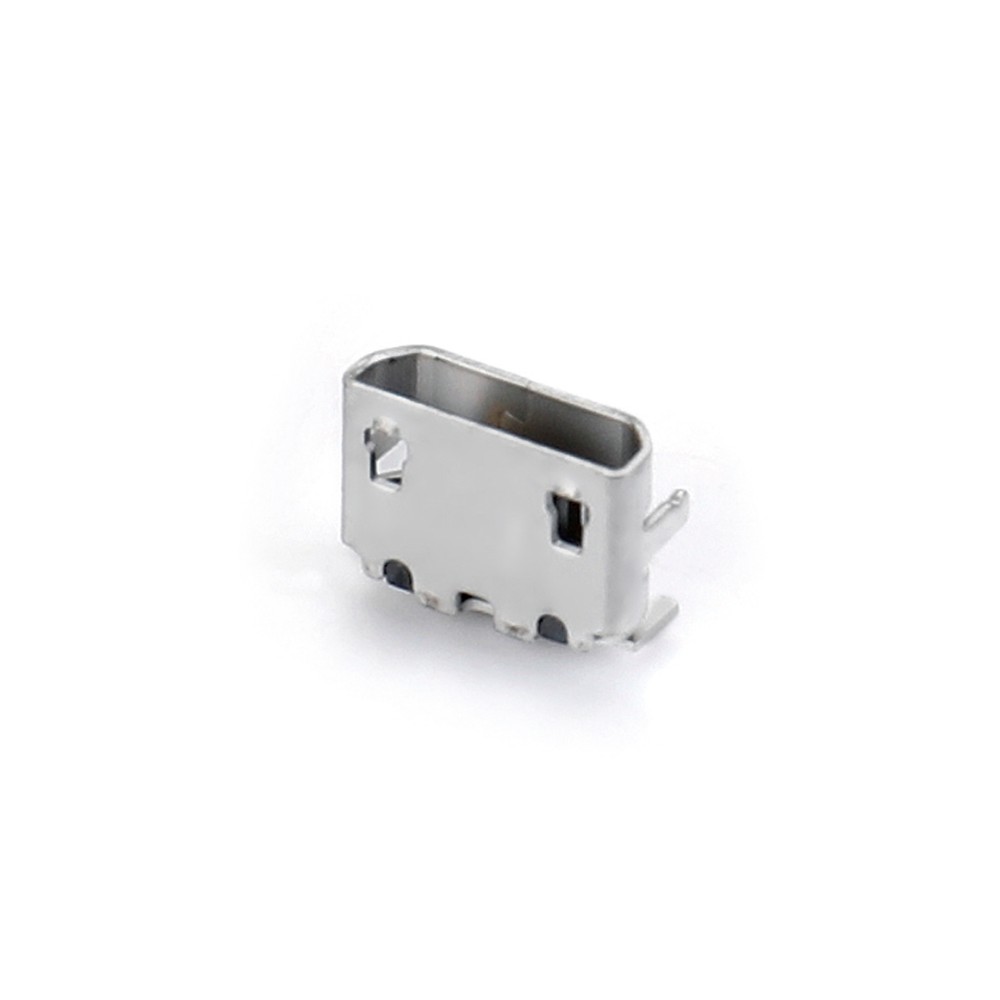 04BO-1828-N   Micro USB 5F SMT B型牛角四腳全插7.2-6.6長針有柱無卷邊新模